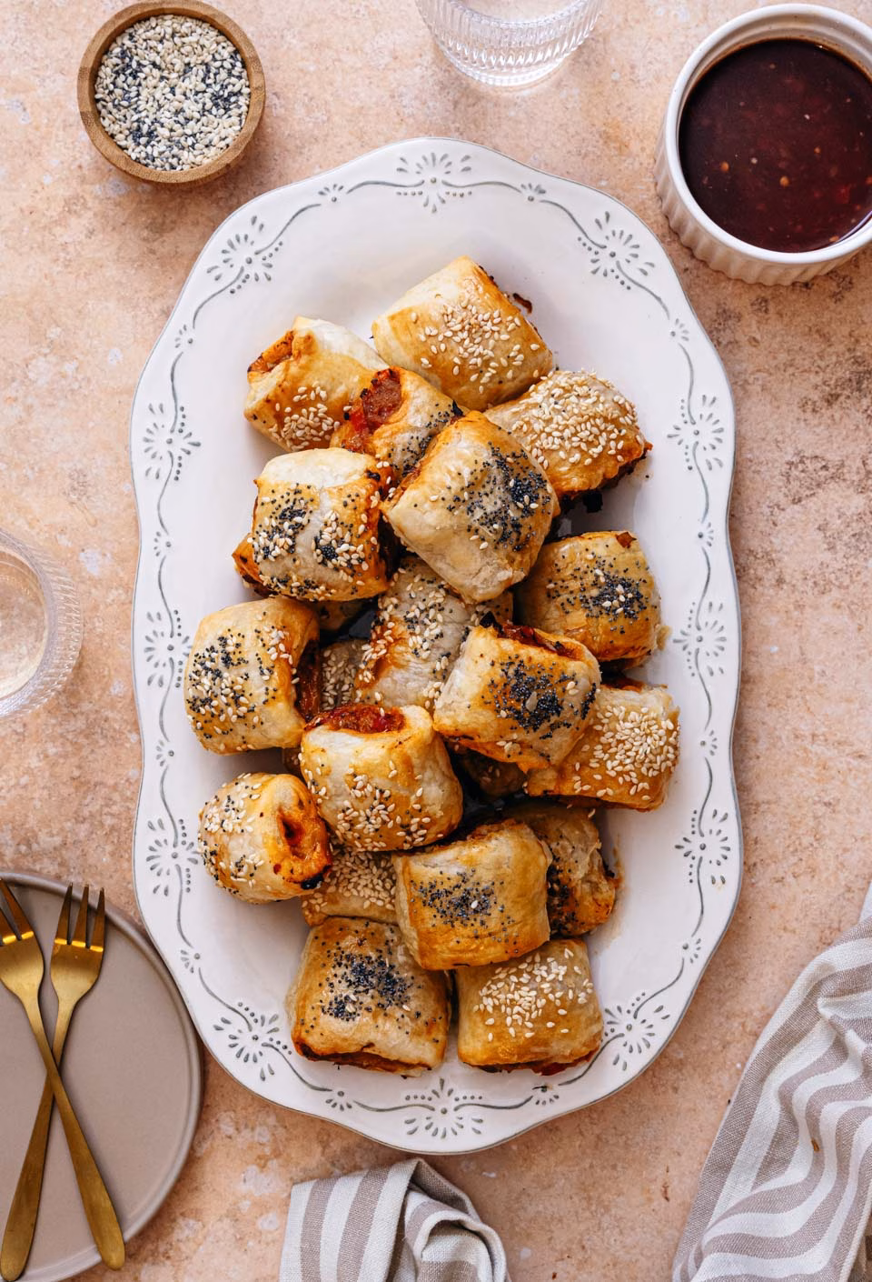 Savory puff pastry bites