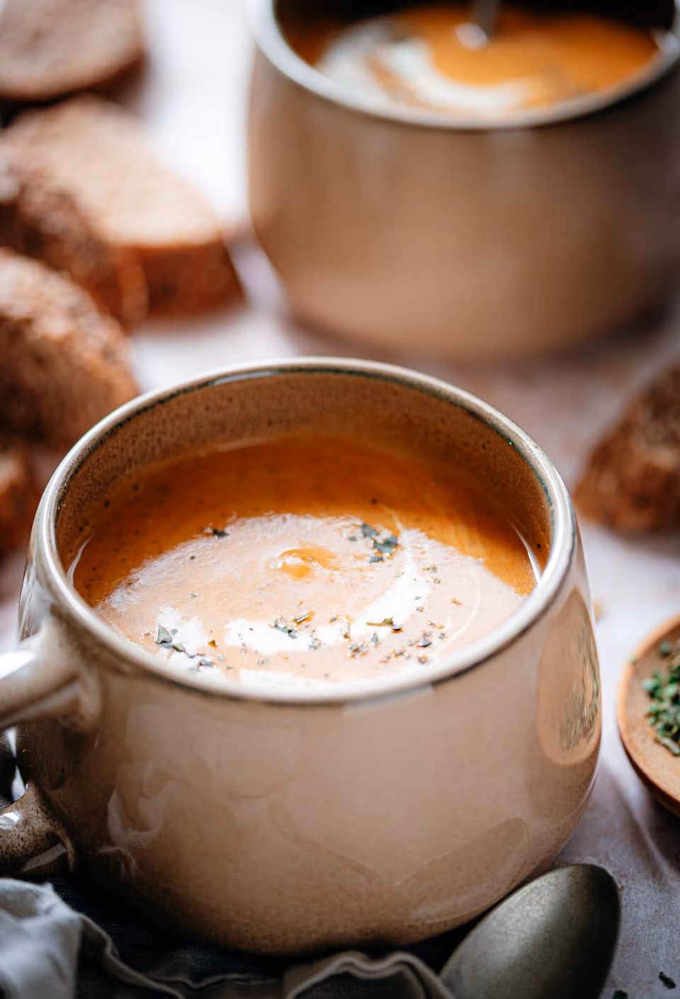 Roasted Zucchini Soup with Bell Pepper 