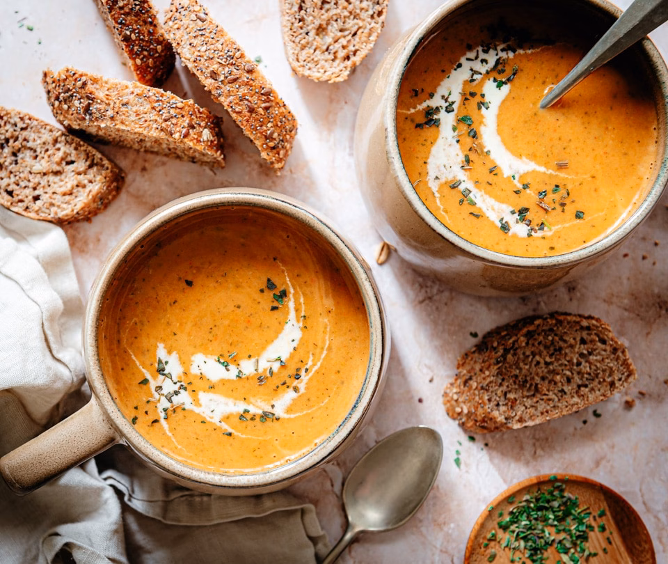Roasted red pepper soup