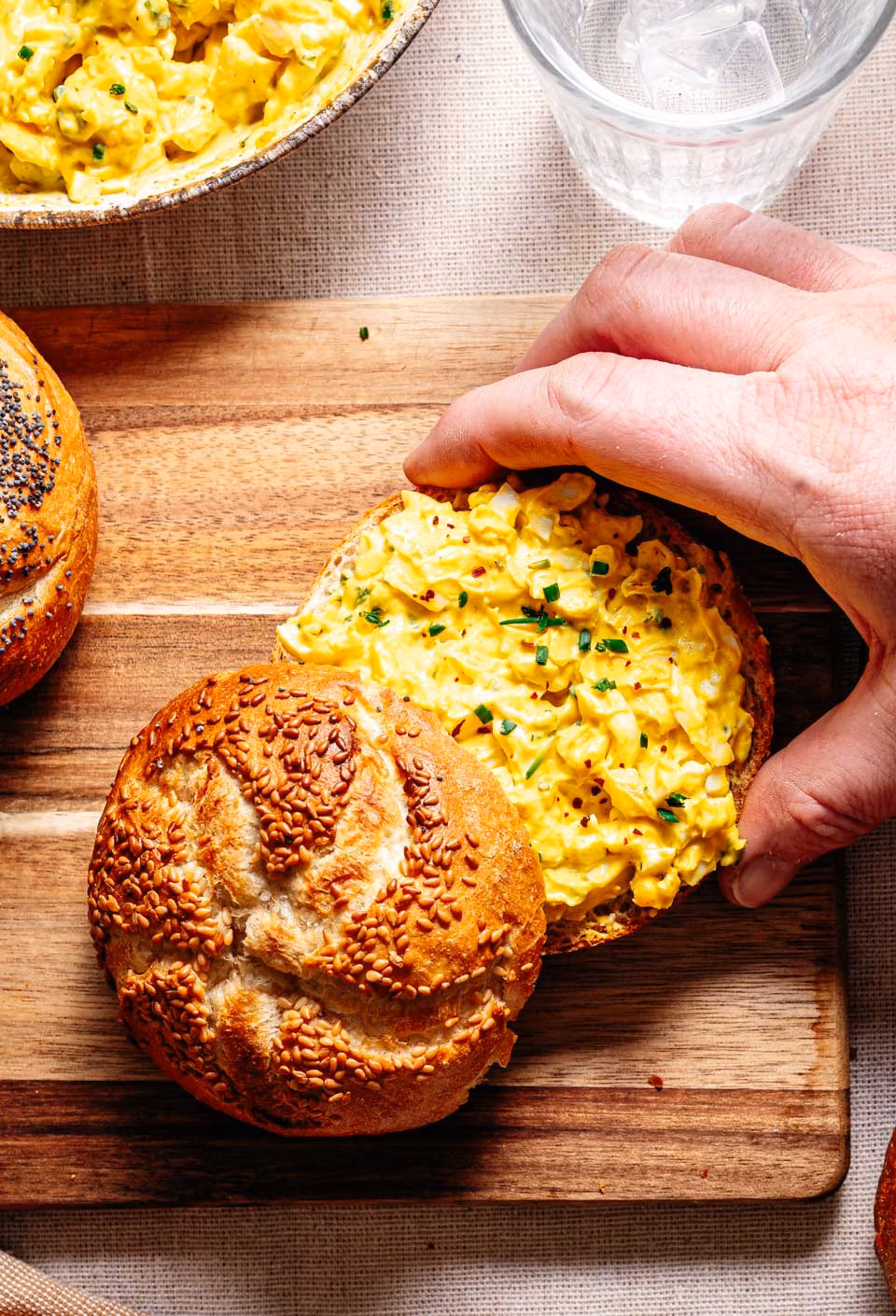 Spicy curried egg salad