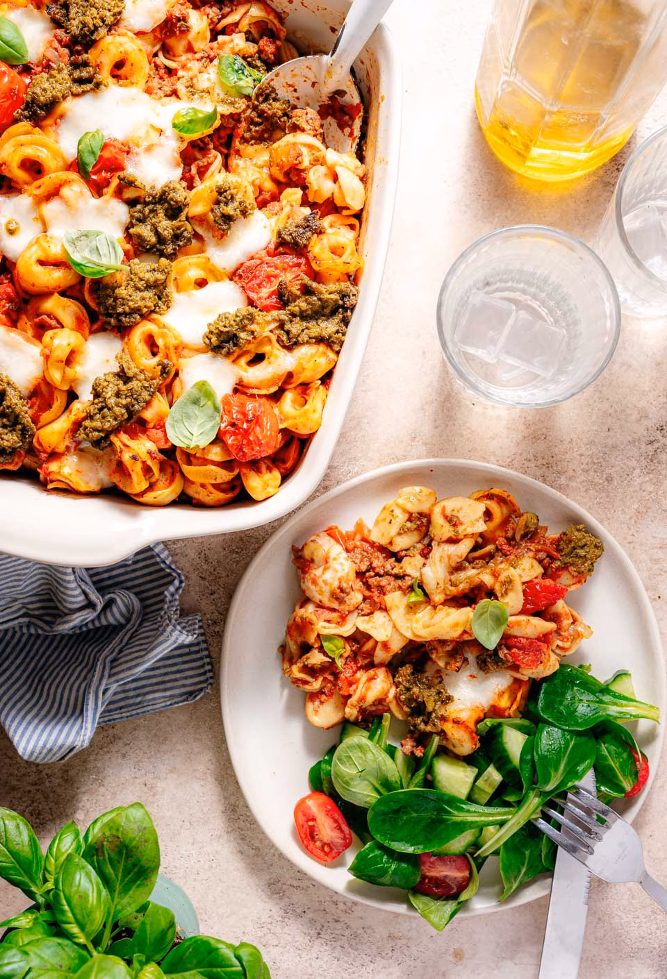 Casserole with tortellini