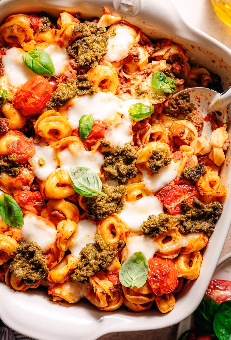 Cheesy tortellini casserole