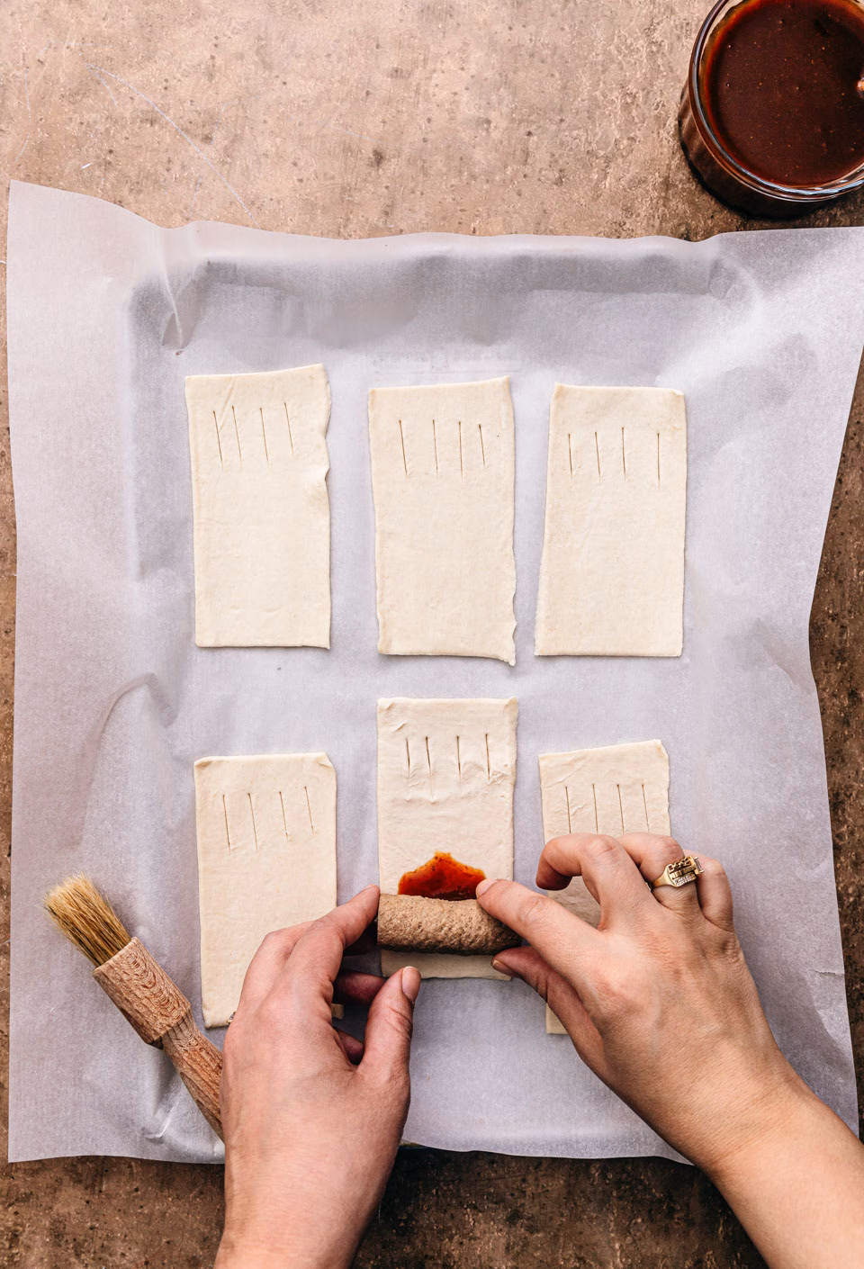 Rolling dutch sausage rolls