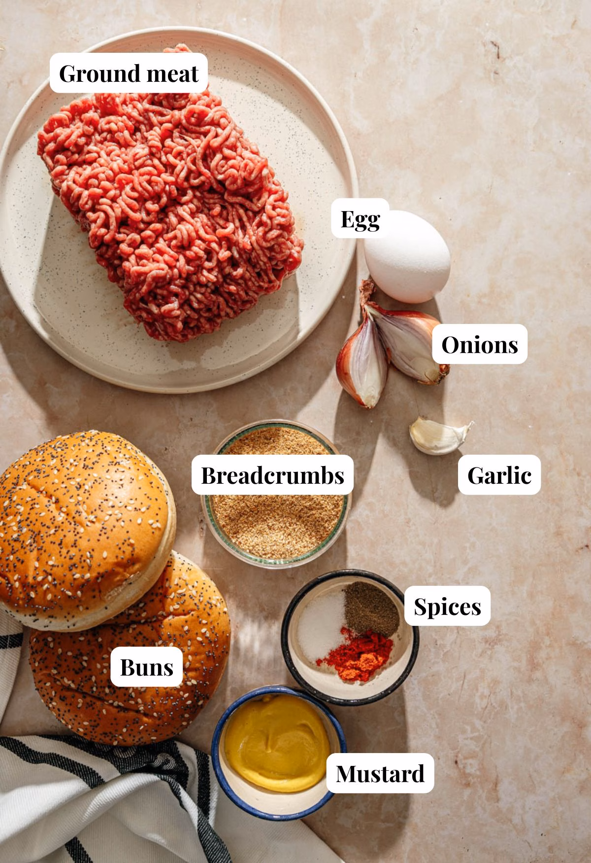 Ingredients hamburger