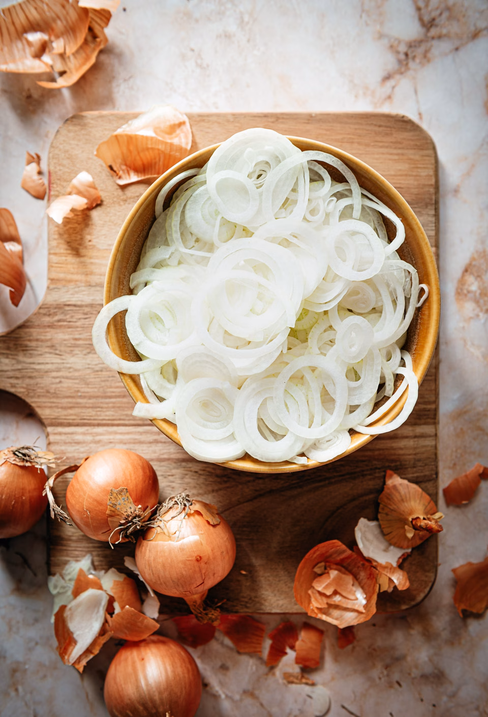 Sliced onions