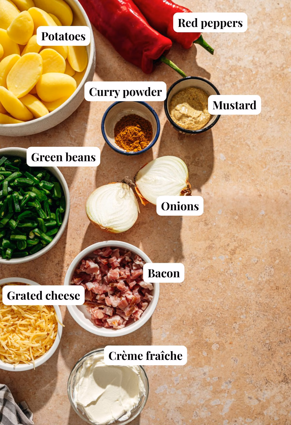 Ingredients green bean mash