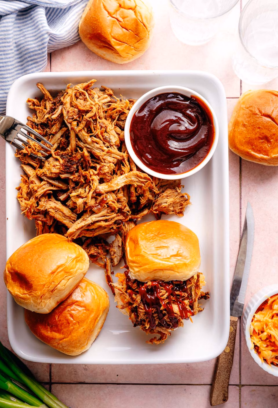 Pulled pork on buns