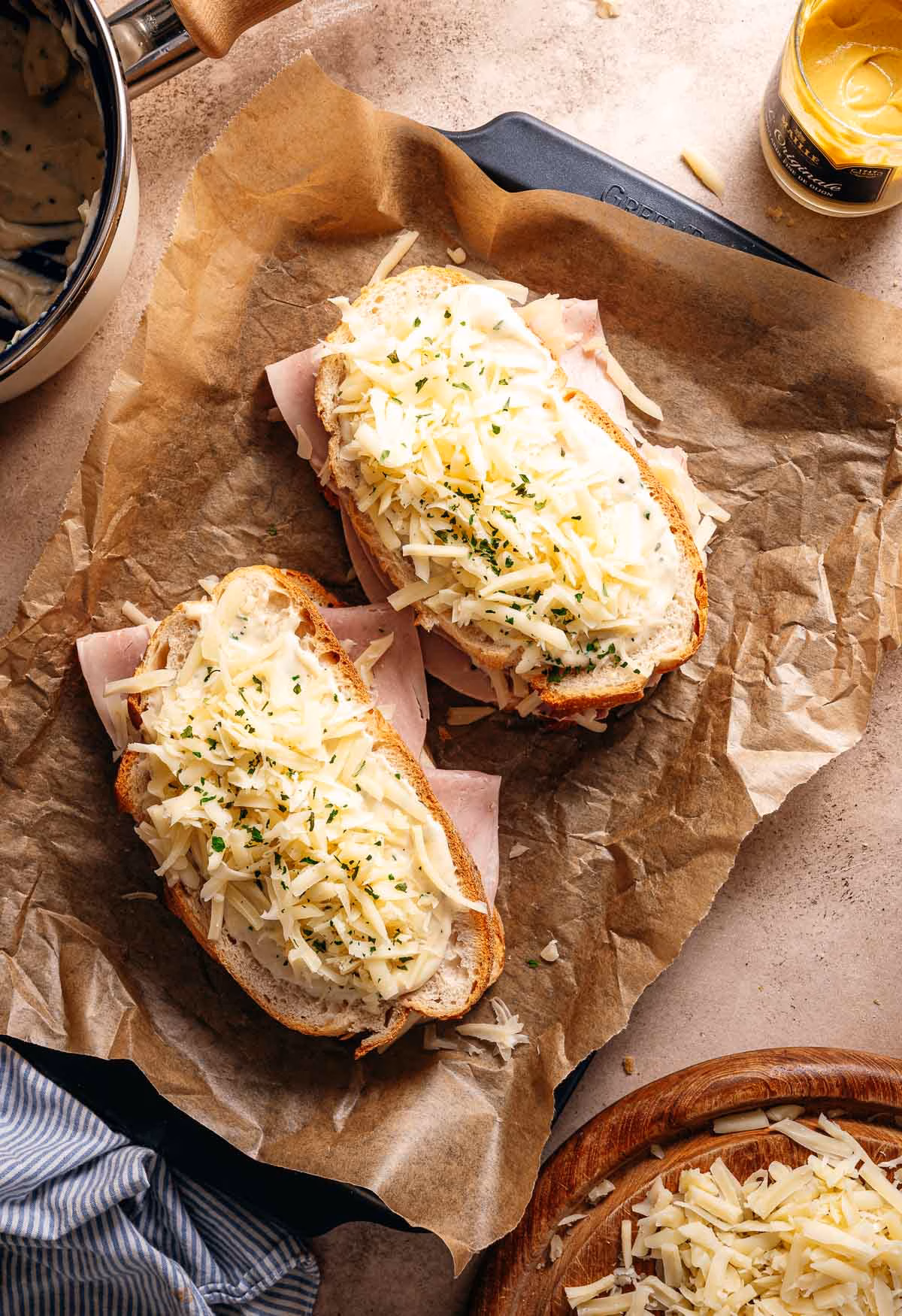 Croque monsieur from the oven