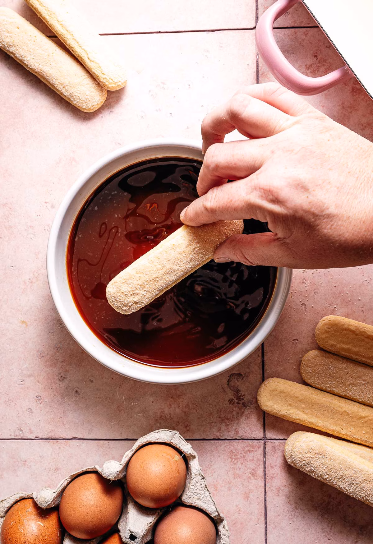 Dipping the lady fingers