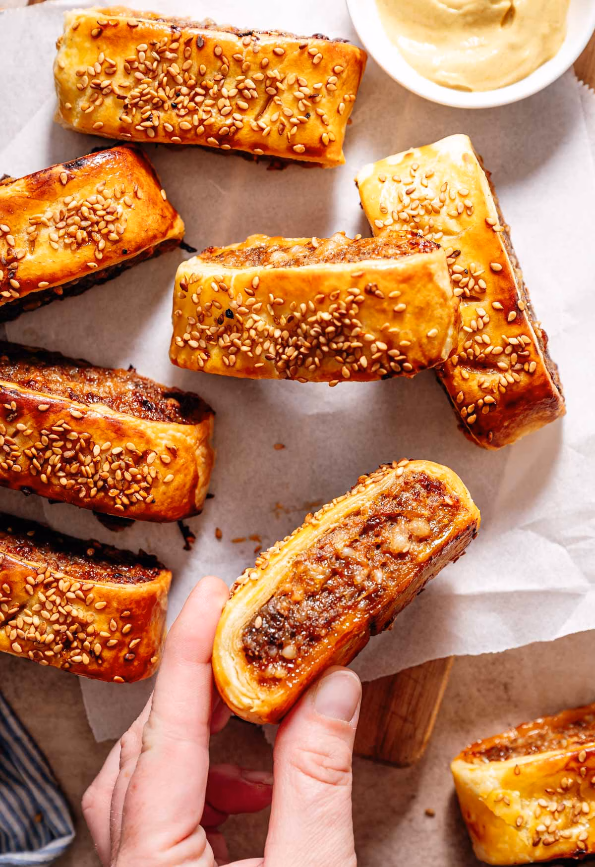 Puff pastry chicken bites
