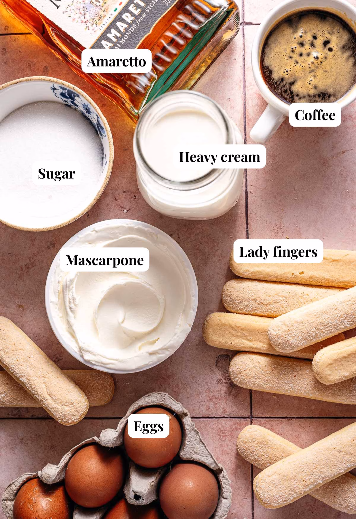 Ingredients classic tiramisu