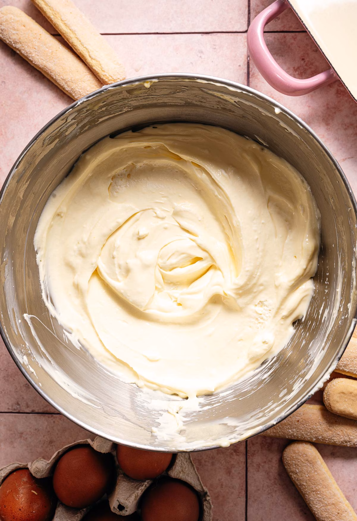 Mixing with mascarpone