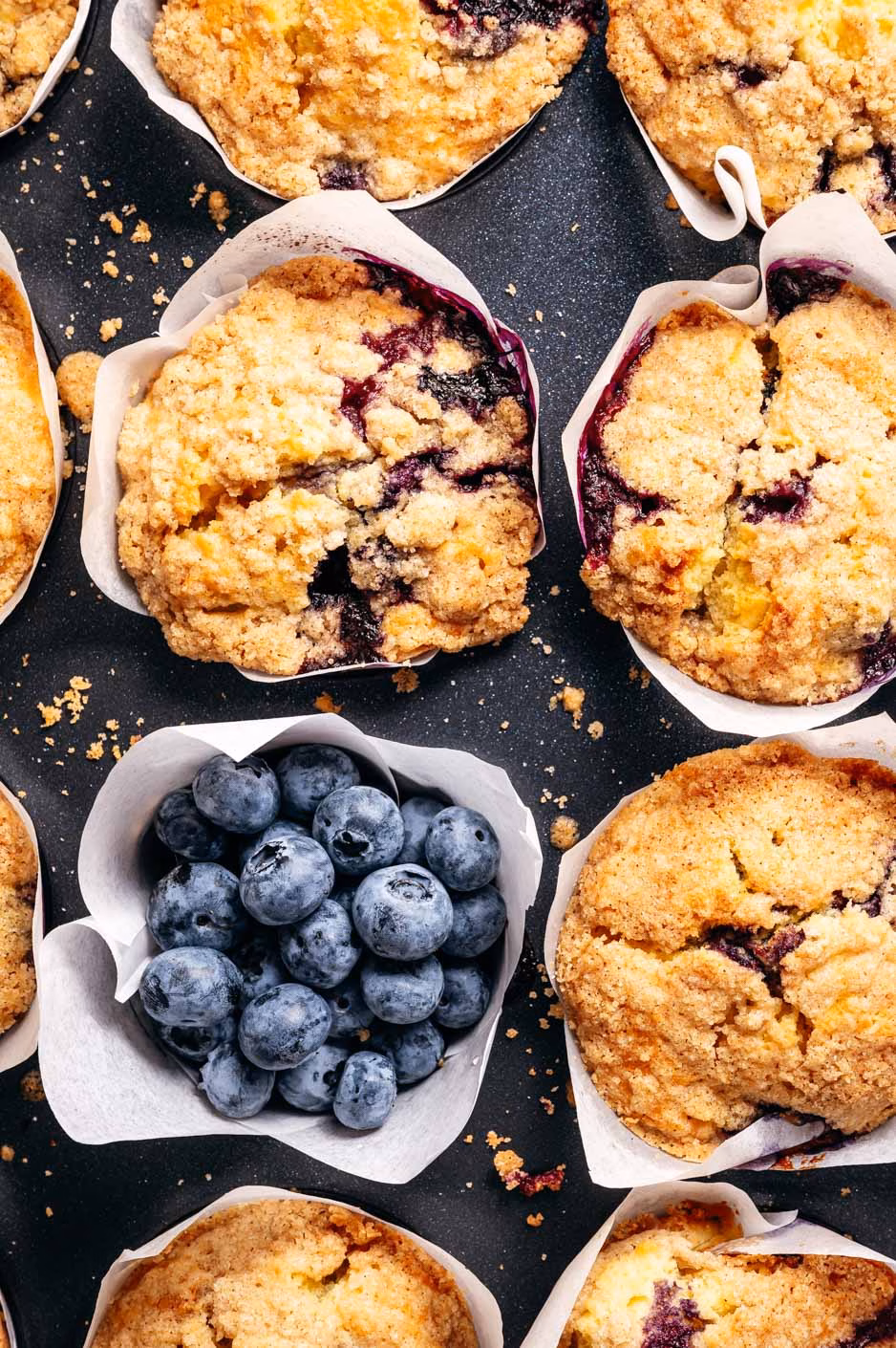 Muffins met blauwe bessen