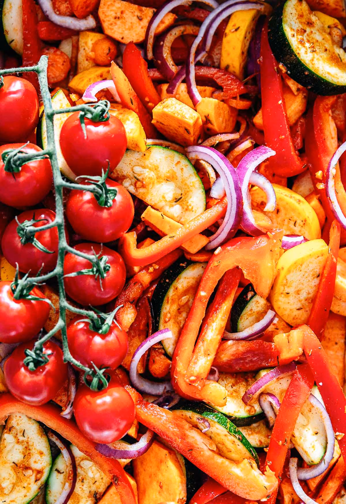 Oven baked grilled veggies