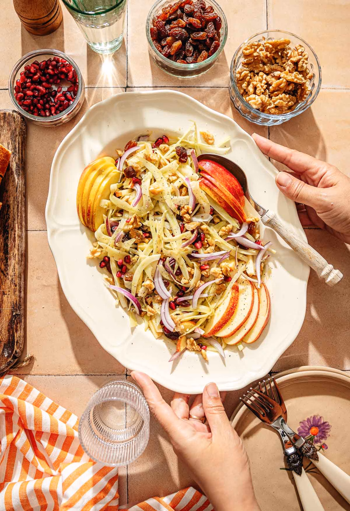 Plate with fennel salad