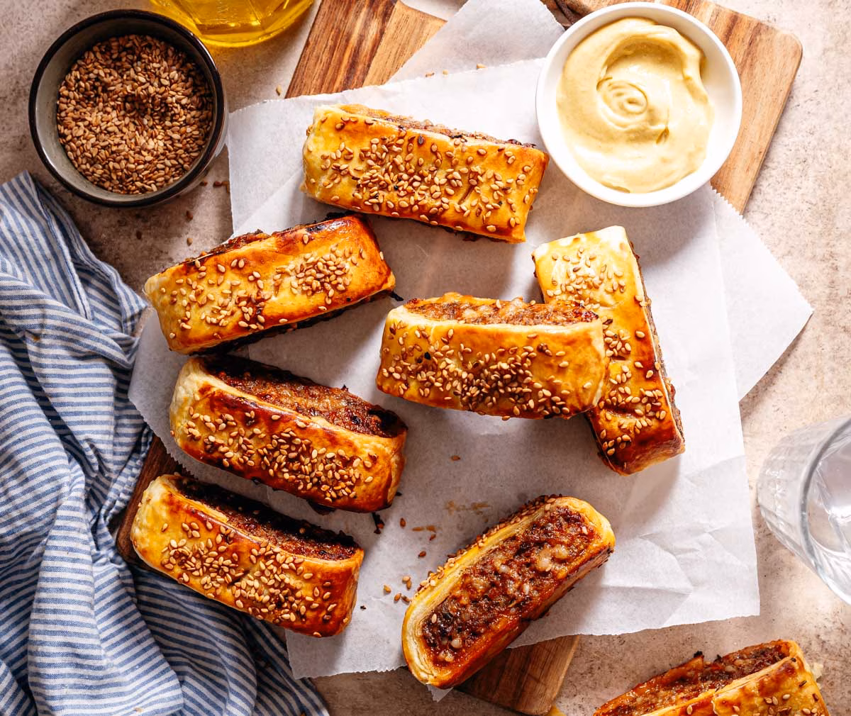 Puff pastry bites with chicken