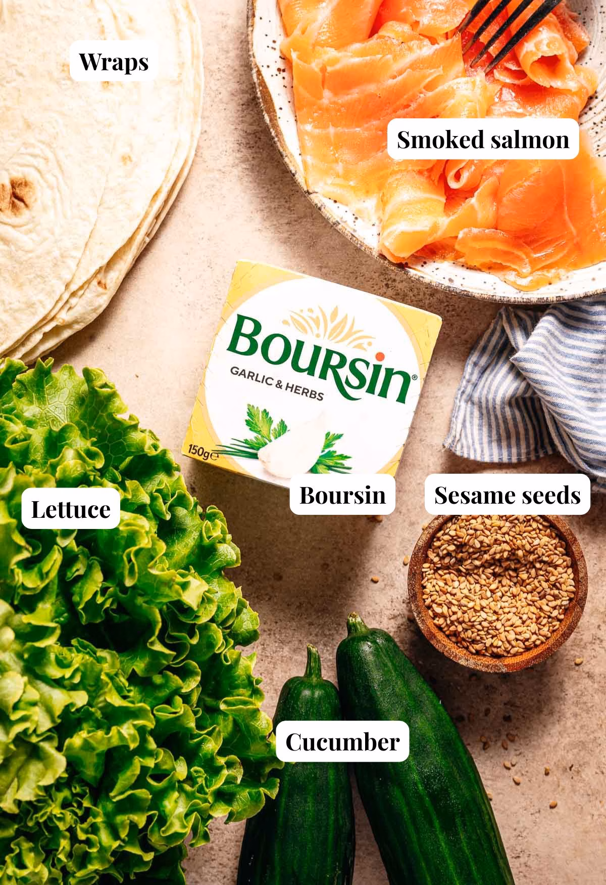 Ingredients salmon wraps