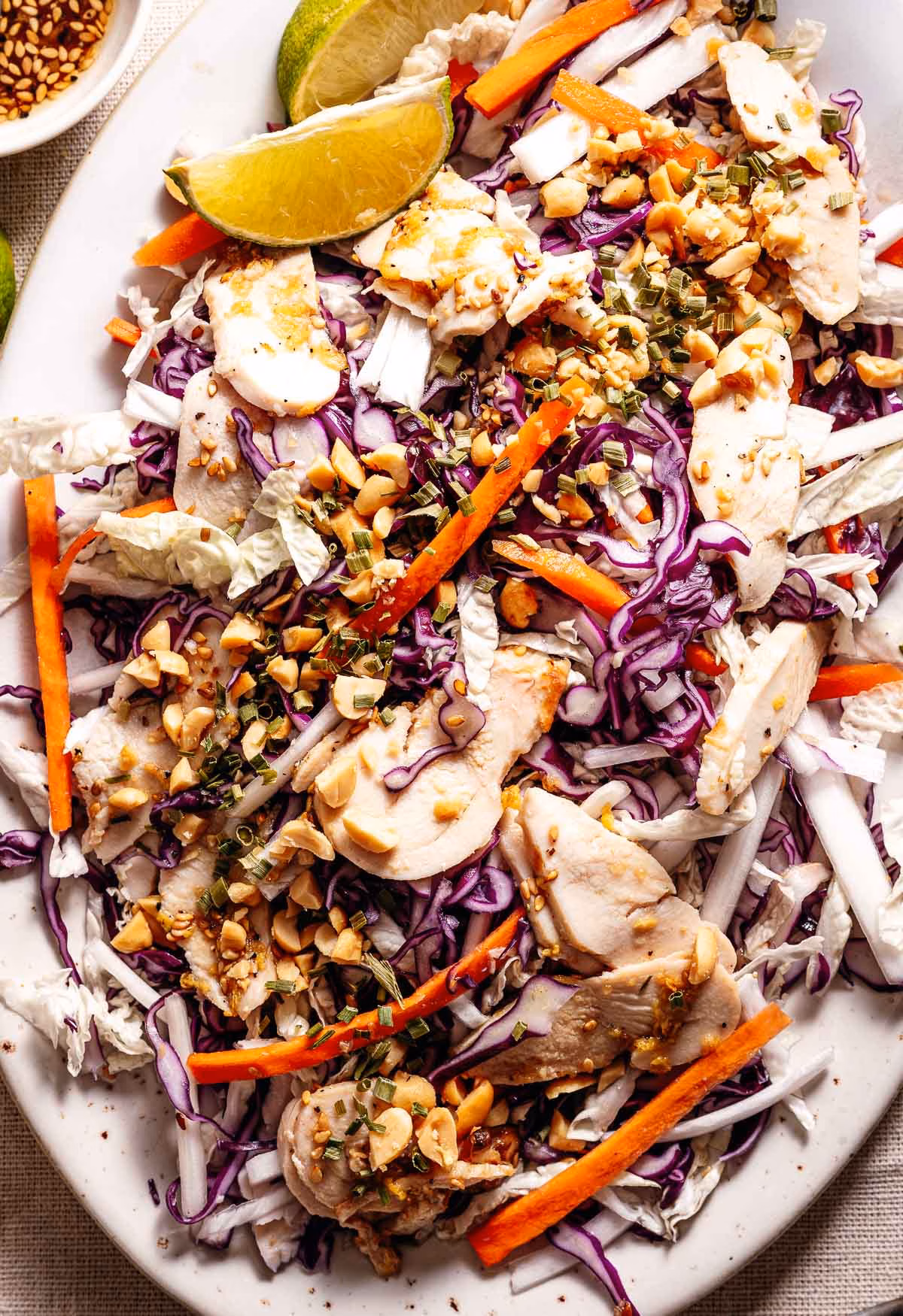 Asian chicken salad with cabbage