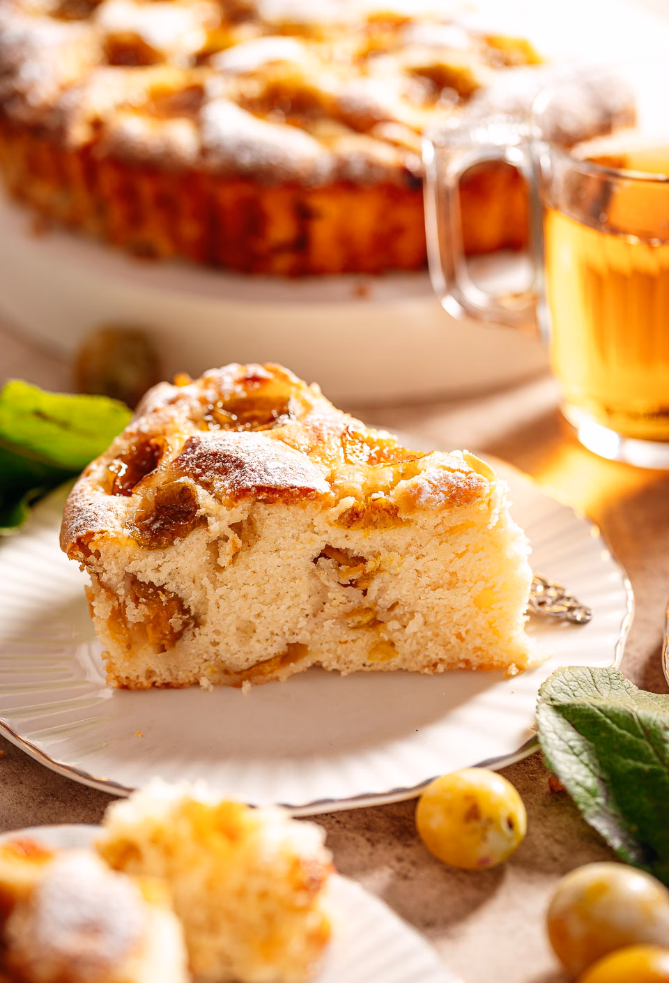 Baking a plum cake