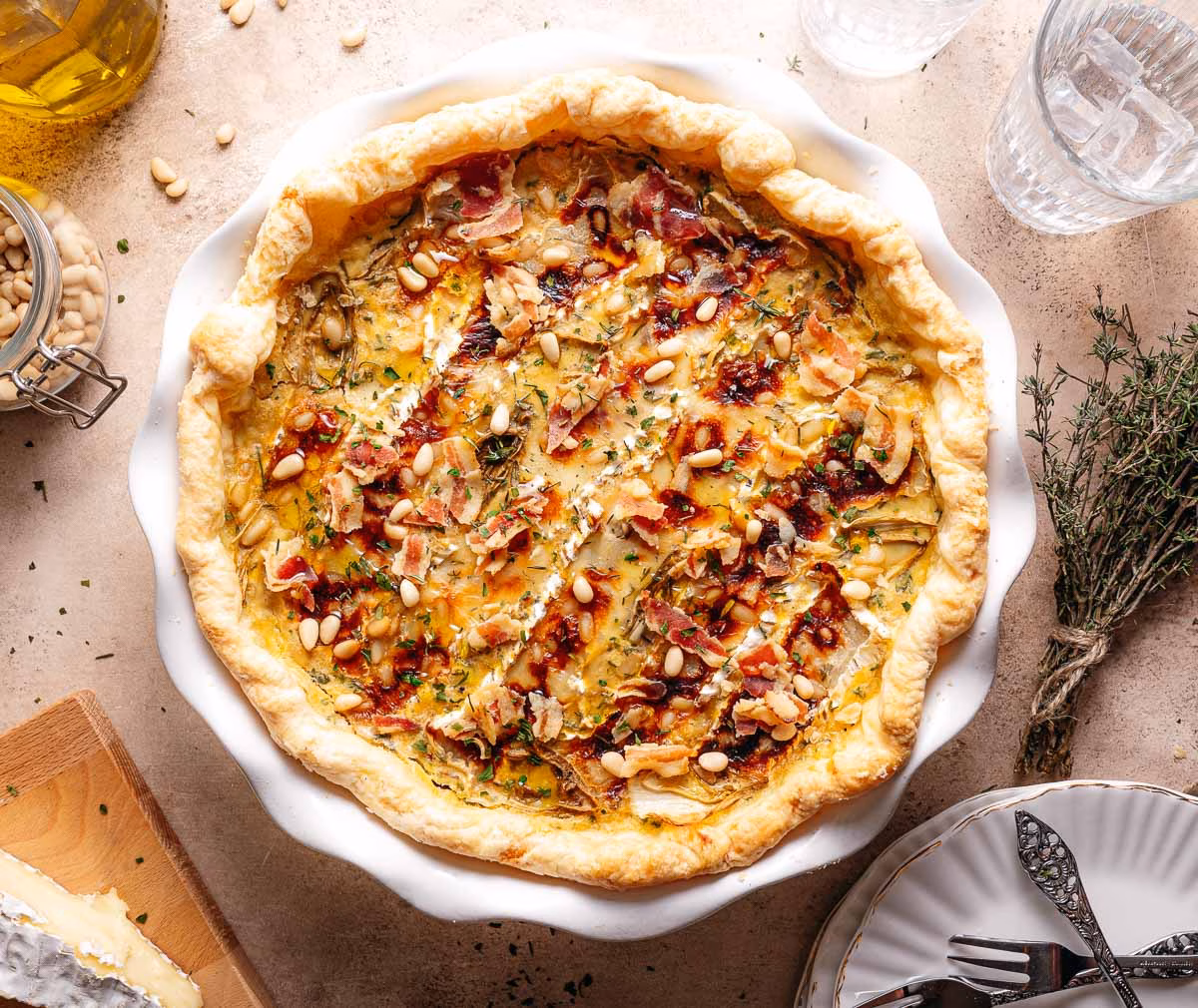 Belgian Endive quiche with brie