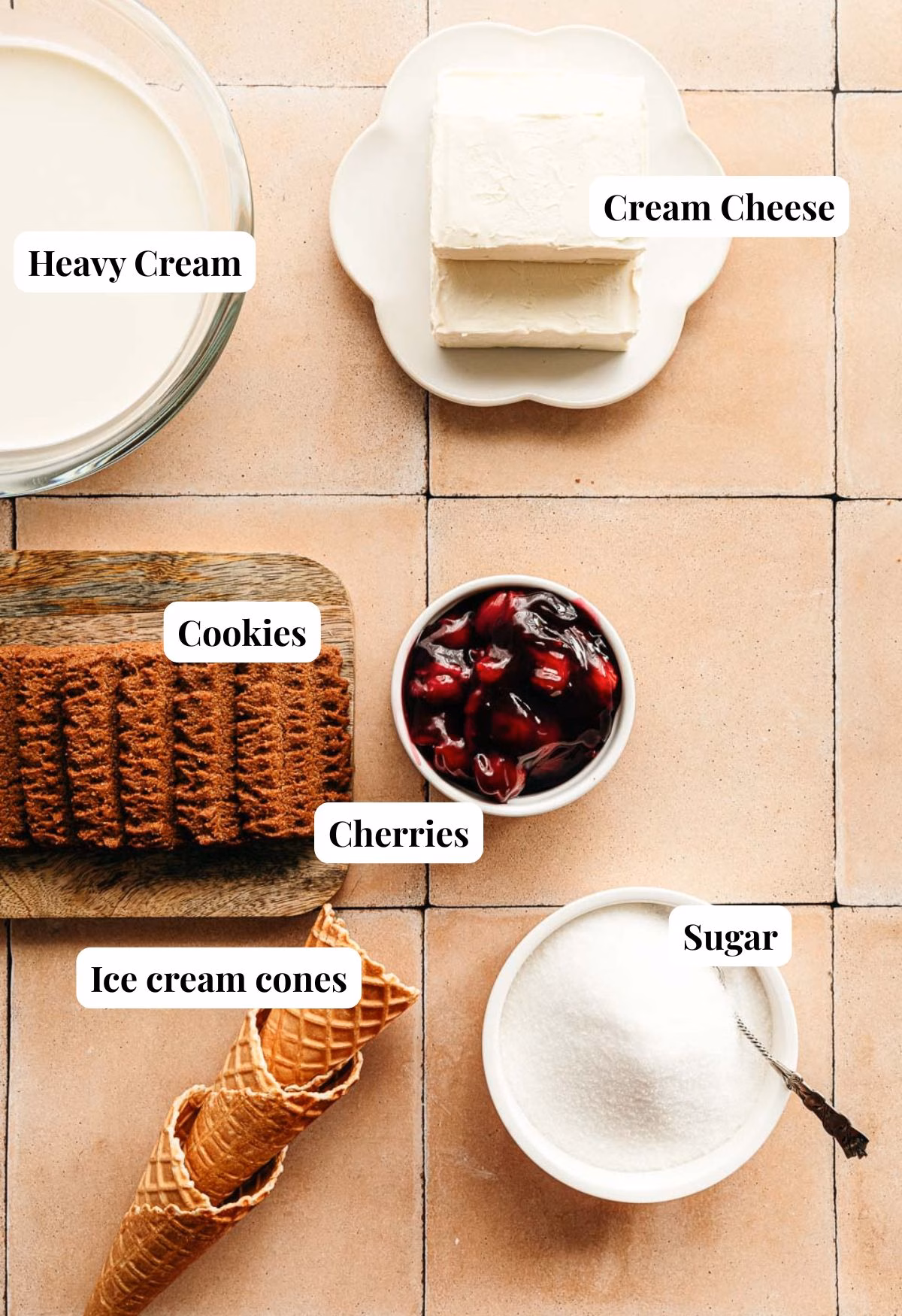 Ingredients cherry cheesecake ice cream