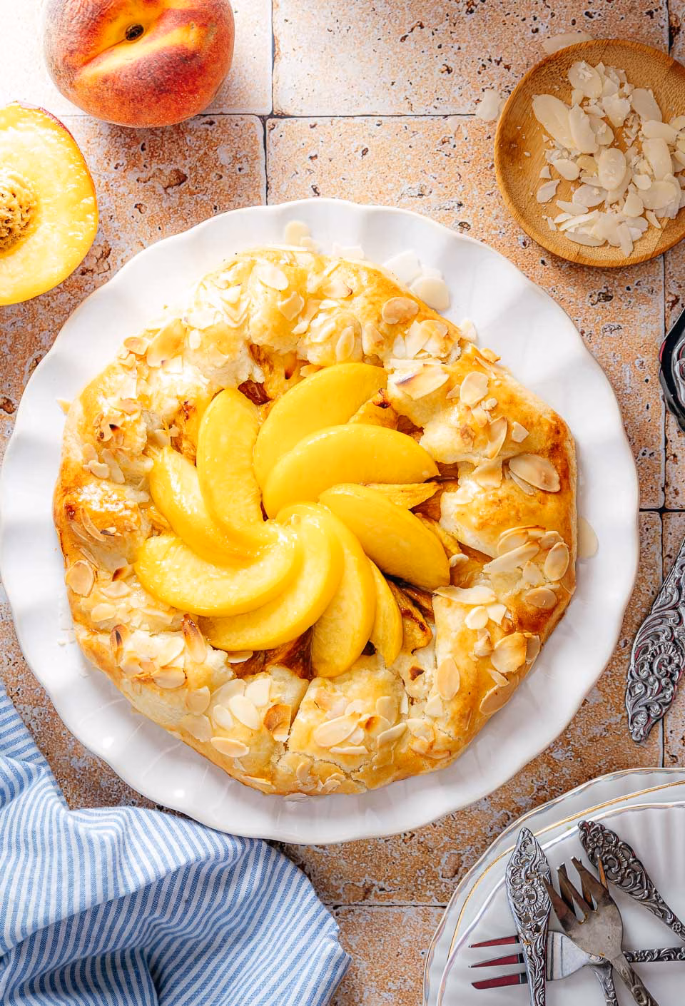 Galette with peaches