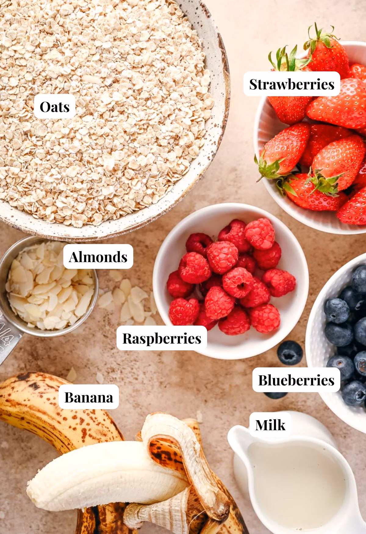 Overnight oats ingredients