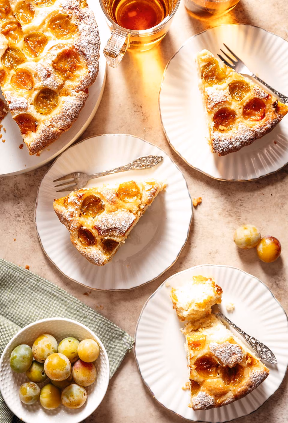 Plum cake with fresh plums