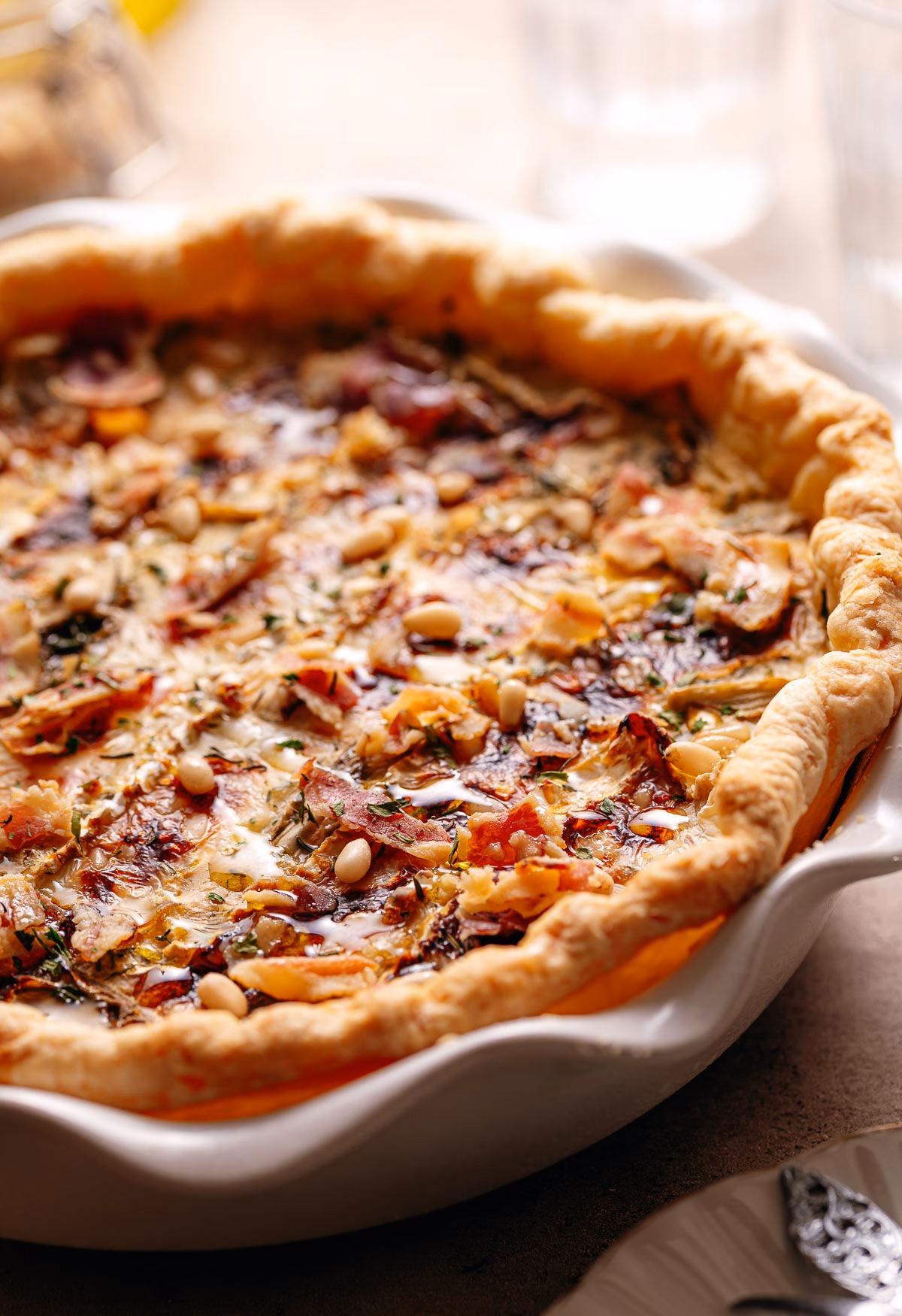 Quiche with belgian endive and brie