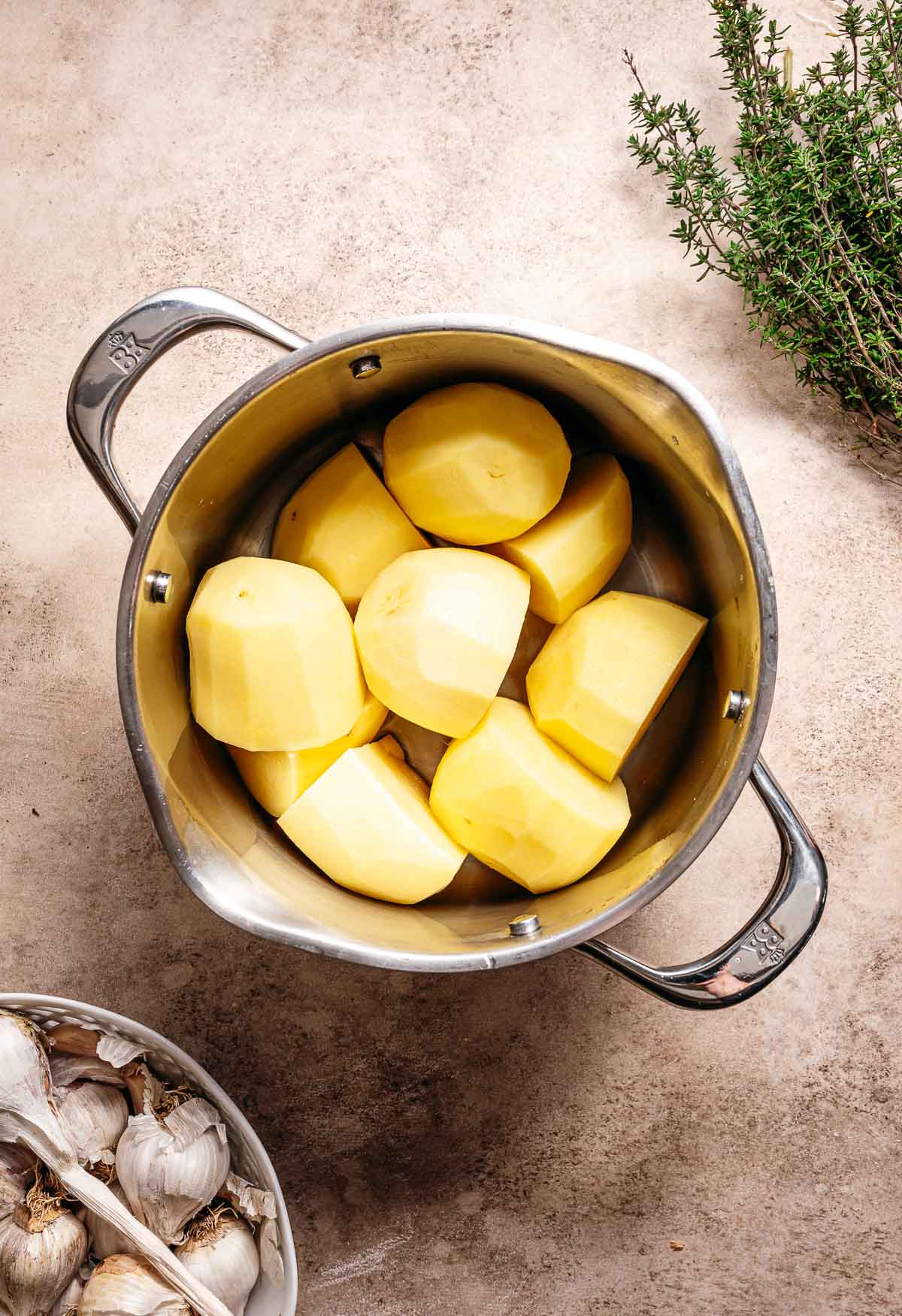 Boil the potatoes