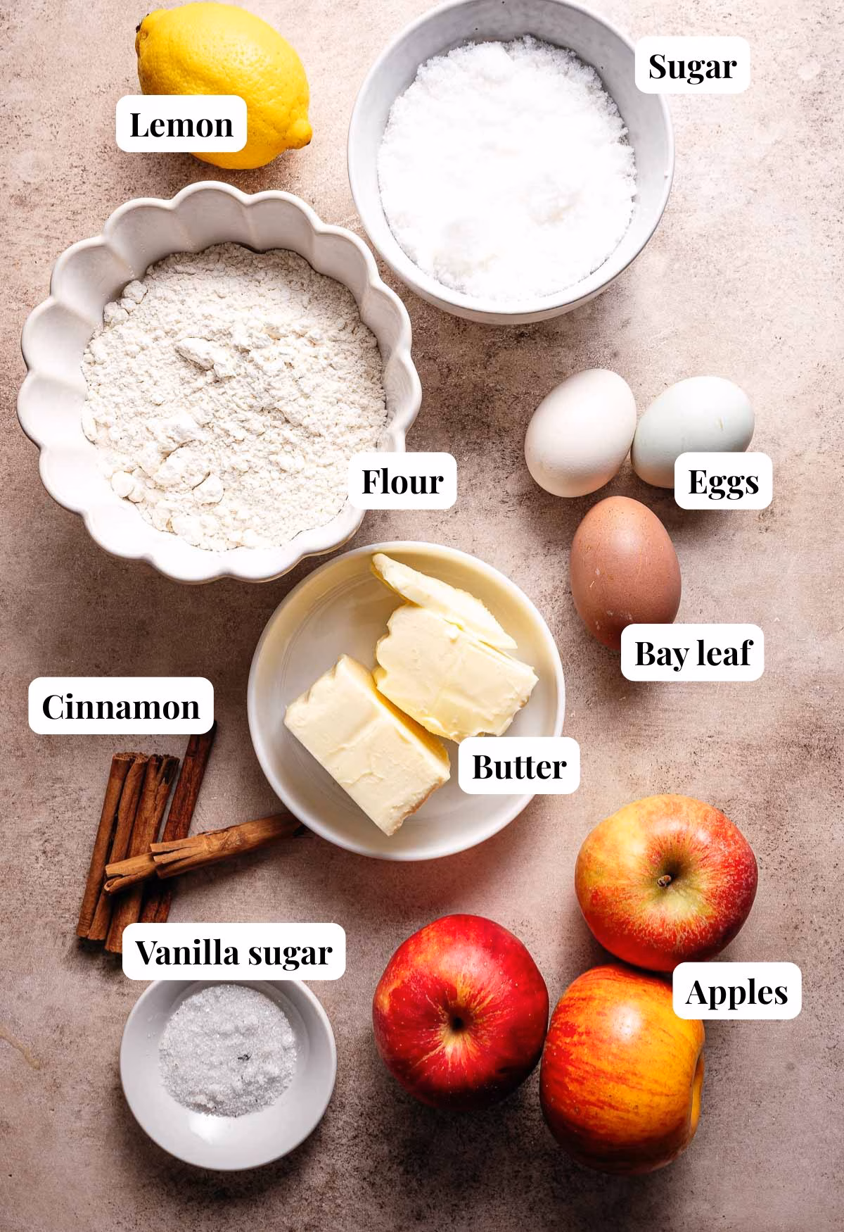 Ingredients apple loaf cake