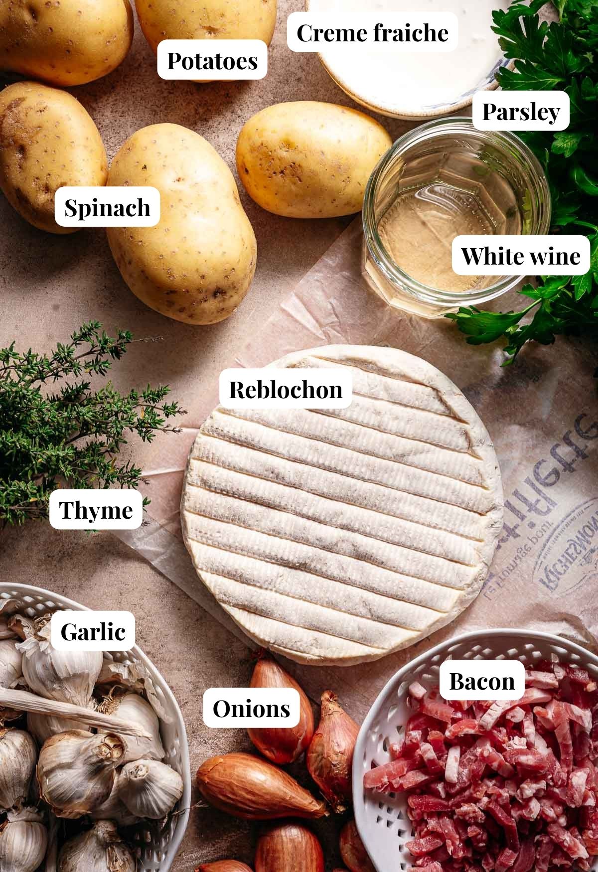 Ingredients tartiflette recipe
