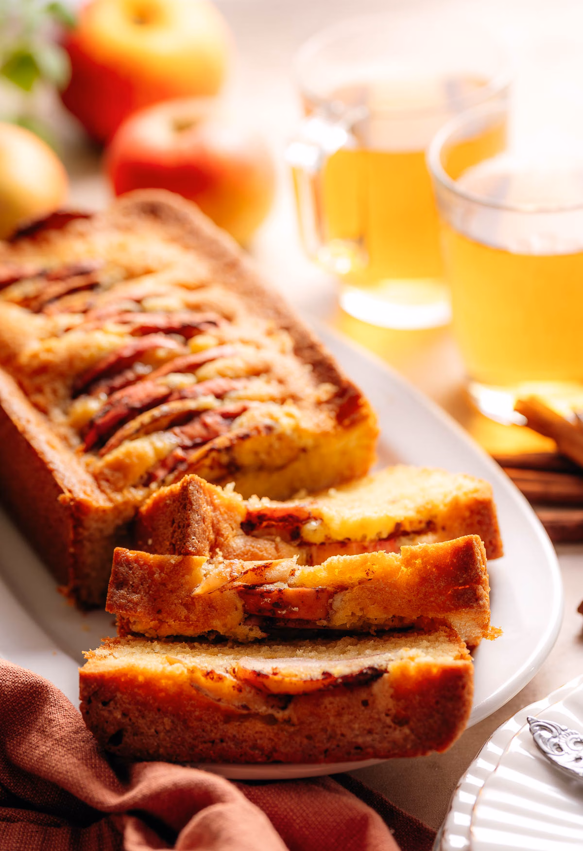 Making apple loaf cake
