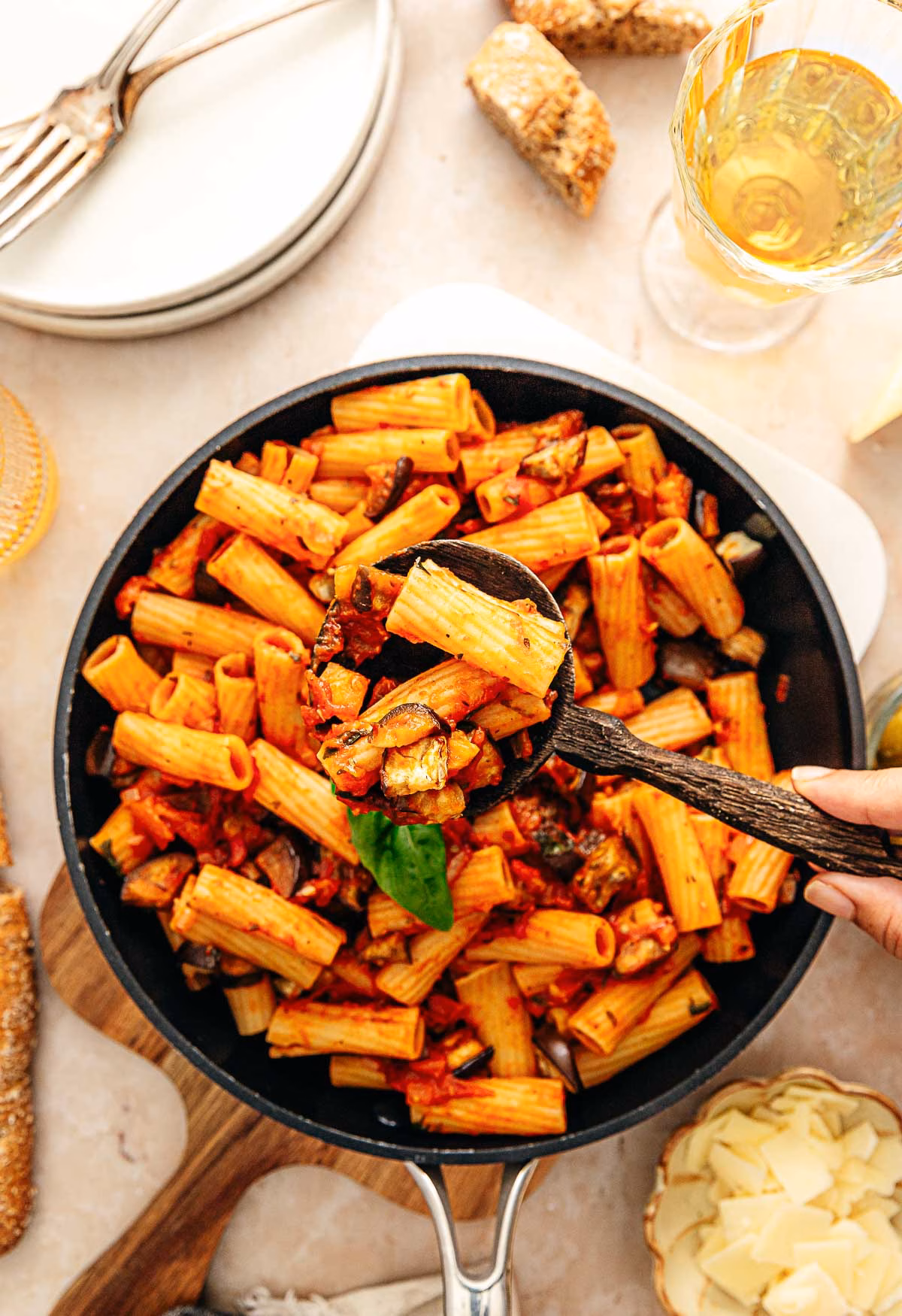 Making pasta alla norma