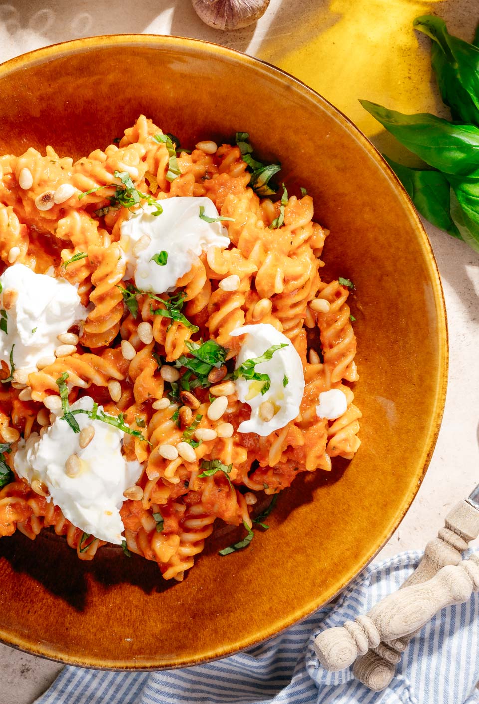 Pasta with homemade vegetable sauce